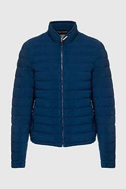 Men's down jacket made of polyamide and elastane blue