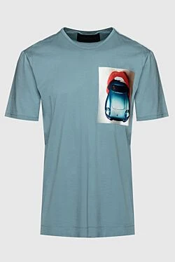 Blue cotton T-shirt for men