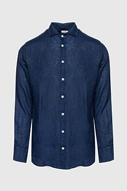 Men's blue linen shirt