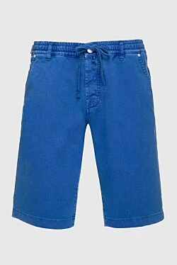 Blue cotton shorts for men