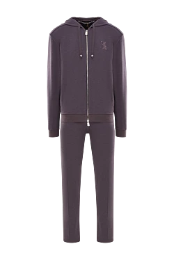 Костюм спортивный мужской из шелка и хлопка серый