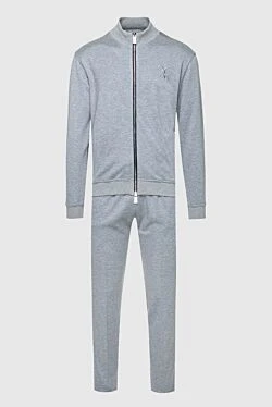 Gray men's silk sports suit