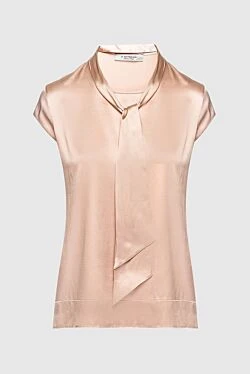 Beige silk blouse for women