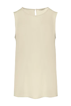 Women's beige silk and elastane top