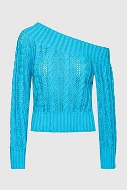 Blue cotton jumper for women