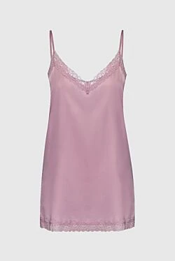 Women's pink silk and elastane top