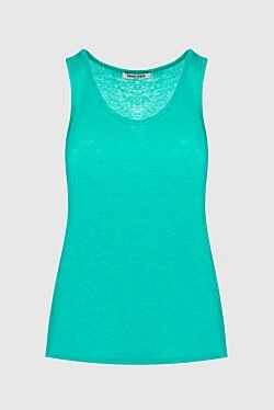 Women's green linen T-shirt