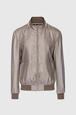 Куртка из шелка и кашемира бежевая мужская