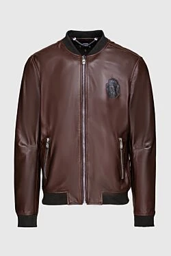 Brown leather jacket for men