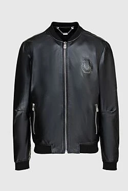 Black leather jacket for men