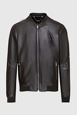 Black leather jacket for men