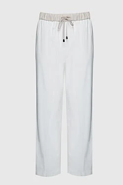 White viscose trousers for women