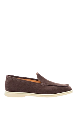 Brown suede loafers for men