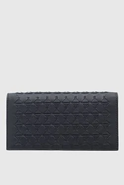 Black men's clutch bag made of genuine leather