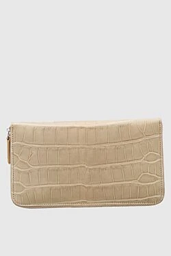 Yellow crocodile leather men's clutch