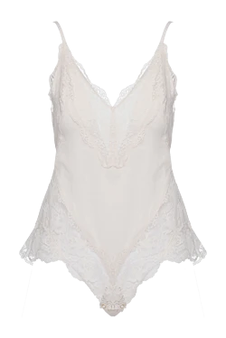 White cotton bodysuit for women