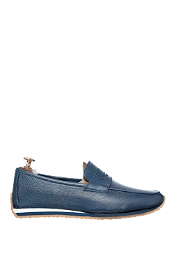 Blue leather drivers for men