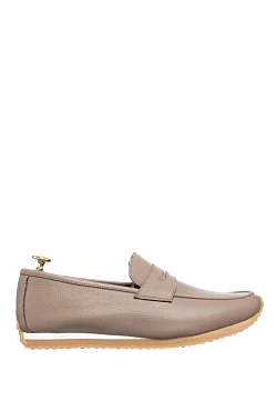 Beige leather drivers for men