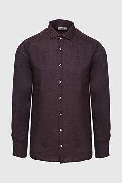 Men's brown linen shirt