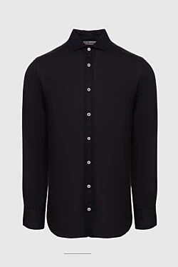 Men's black linen shirt