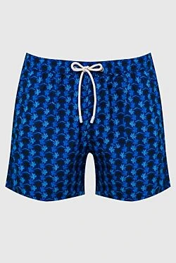 Blue polyester beach shorts for men