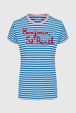 Blue cotton T-shirt for women