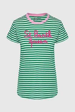 Green cotton T-shirt for women