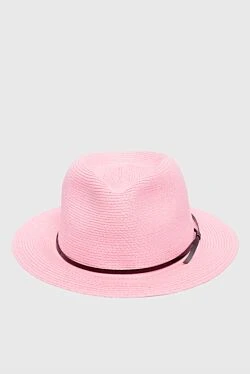 Women's pink cotton and polyester hat