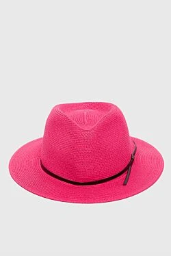 Women's pink cotton and polyester hat