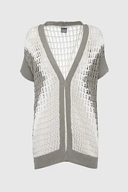 Gray cotton cardigan for women