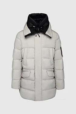 Men's down jacket made of polyester white