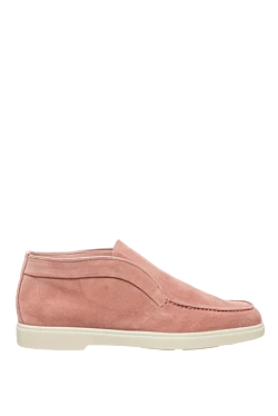 Pink suede loafers for women