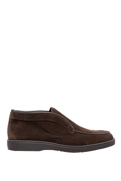 Brown suede loafers for men