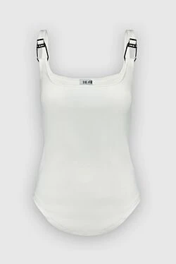 Women's white cotton and elastane top