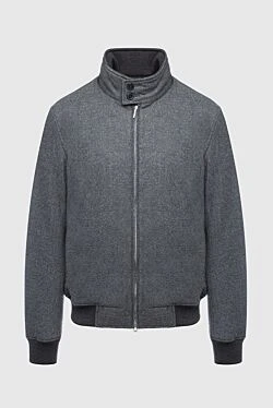 Wool and cashmere jacket gray for men