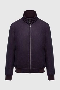 Wool and cashmere jacket purple for men