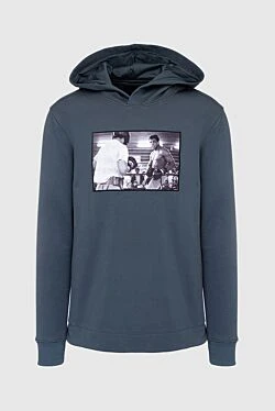 Gray men's cotton hoodie