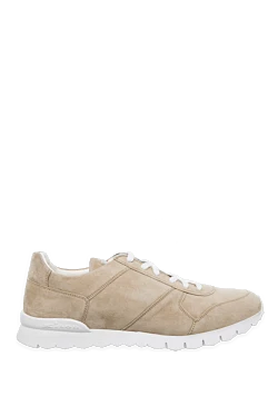 Beige nubuck sneakers for men