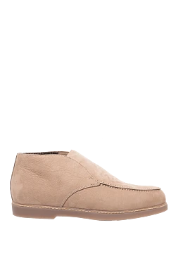 Beige nubuck loafers for men