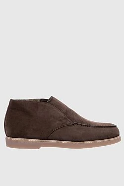 Brown nubuck loafers for men