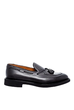 Shoes - men's leather loafers, gray