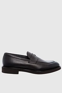 Brown leather loafers for men