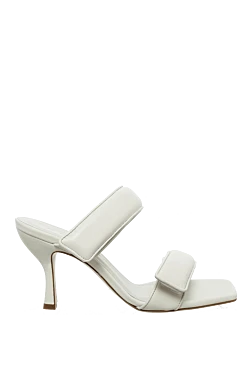 White leather sandals for women