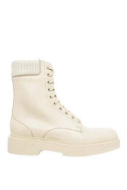 White leather boots for women