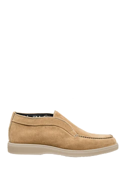 Beige leather loafers for men