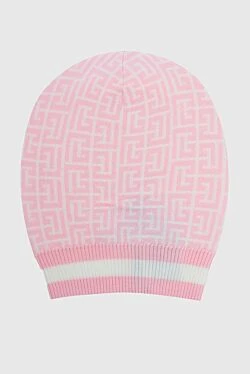 Pink woolen hat for women