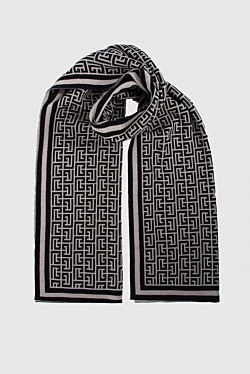 Black wool scarf for women