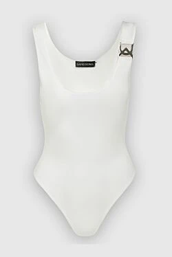 White polyester and elastane bodysuit for women