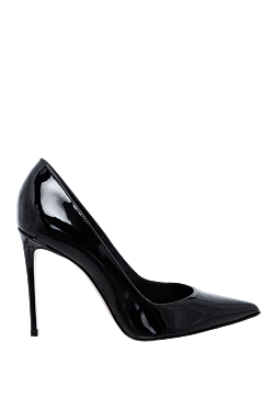 Black leather shoes for women