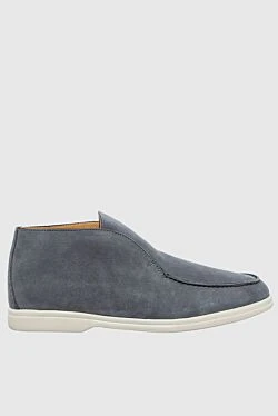 Gray suede loafers for women